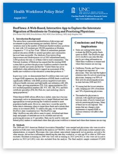 Health Workforce Policy Brief, August 2017. DocFlows: A Web-Based, Interactive App to Explore the Interstate Migration of Residents-in-Training and Practicing Physicians