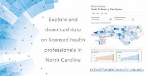 Announcing the North Carolina Health Professions Visualization tool. Explore and download data on licensed health professionals in North Carolina.