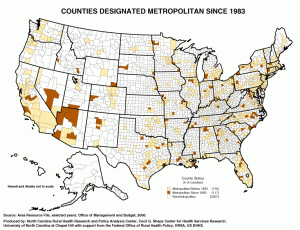 Counties Designated Metropolitan Since 1983