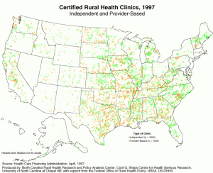 1997 rural health clinic map