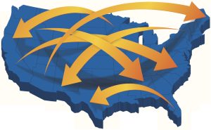 USA 3D Map with Arrows
